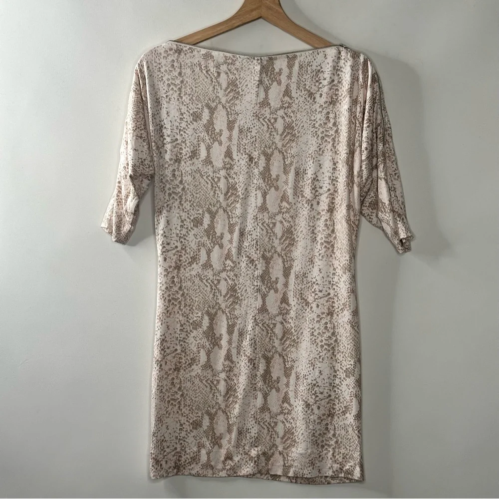Armani Exchange Snake Skin Print Tunic Dress Zip Neckline - Picture 2 of 6